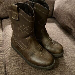 Gymboree, size 12, side zip boots, Brown
